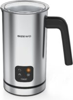 BIZEWO Milk Frother Electric, Warm and Cold Milk Steamer, 4 IN 1 Automatic Milk Warmer Stainless Steel with Touch Screen for Coffee, Latte, Macchiato, Cappuccino, Hot Chocolate - Image 9