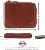 Alpine Swiss Logan Zipper Bifold Wallet For Men or Women RFID Safe Comes in a Gift Box - Image 4