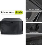 Universal Printer Dust Cover - Wireless HP, Epson & Canon - Waterproof Black 600D Case Protector - 20x16x12 Inch - Image 4