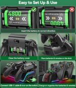 Controller Charger Station with 4 x 4800mWh Rechargeable Battery Pack for Xbox Series/One X|S, RGB Controller Charging Dock with Rechargeable Batteries for Xbox Series Skins - Image 5