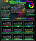 Controller Charger Station with 4 x 4800mWh Rechargeable Battery Pack for Xbox Series/One X|S, RGB Controller Charging Dock with Rechargeable Batteries for Xbox Series Skins - Image 6