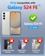 for Samsung Galaxy S24 FE Case with Card Holder(Store 4-5 Cards) [RFID Blocking] & Slide Camera Cover, Military Grade Protection, Rugged Silicone Wallet Case for Galaxy S24 FE 6.7" 2024, Black - Image 3
