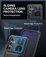 for Samsung Galaxy S24 FE Case with Card Holder(Store 4-5 Cards) [RFID Blocking] & Slide Camera Cover, Military Grade Protection, Rugged Silicone Wallet Case for Galaxy S24 FE 6.7" 2024, Black - Image 5