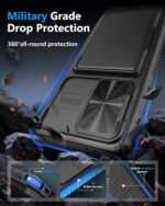 for Samsung Galaxy S24 FE Case with Card Holder(Store 4-5 Cards) [RFID Blocking] & Slide Camera Cover, Military Grade Protection, Rugged Silicone Wallet Case for Galaxy S24 FE 6.7" 2024, Black - Image 6