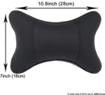 Car Neck Pillows 2pcs Pack Car Headrest Pillow Pu Leather Car Cervical Pillows for Traveling Car Pillows Filled by Fiber (Black) - Image 3