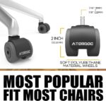 Office Chair Caster Wheels by ATOMDOC, 2" Newly Revolutionary Quadruple Ball Bearing Design,Heavy Duty & Safe Protection for All Floors Including Hardwood, Set of 5 - Image 7