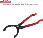 1 PC Elbow 15° Angle Plier Filter Wrench, 12" Three-Gear Adjustable Oil Filter Element Removal Pliers, Bend Angle Filter Wrench, Suitable for Most Car Models (Red & Black) - Image 3