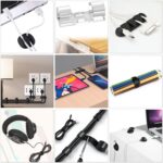 N NOROCME Cord Management Organizer Kit 4 Cable Sleeve Split with 41Self Adhesive Clips Holder, 10pcs and 2 Roll Self tie 100 Fastening Ties for TV Office Car Desk Home Black - Image 6