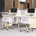 Office Chair, Ergonomic Desk Chair Mesh Task Chair Mid Back Swivel Computer Chair Height Adjustable Thick Cushion Seat with Armrests and Lumbar Support, Gray - Image 3