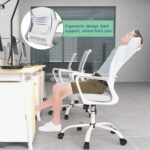 Office Chair, Ergonomic Desk Chair Mesh Task Chair Mid Back Swivel Computer Chair Height Adjustable Thick Cushion Seat with Armrests and Lumbar Support, Gray - Image 6