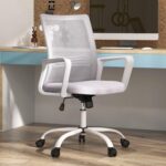 Office Chair, Ergonomic Desk Chair Mesh Task Chair Mid Back Swivel Computer Chair Height Adjustable Thick Cushion Seat with Armrests and Lumbar Support, Gray - Image 8