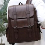 Leather Laptop Backpack Travel Backpack Carry on Flight Approved Dark Drown College Computer Back pack Large Work Backpack for Women Men Teacher Business BackPack - Image 4