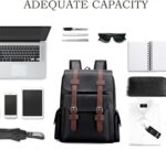 Leather Laptop Backpack Travel Backpack Carry on Flight Approved Dark Drown College Computer Back pack Large Work Backpack for Women Men Teacher Business BackPack - Image 5