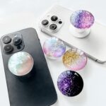 Clear Crystal Glitter Collapsible Expandiing Moblile Phone Grip Stand Holder for Smartphones and Tablets Cell Phone Accessory (Beach) - Image 4