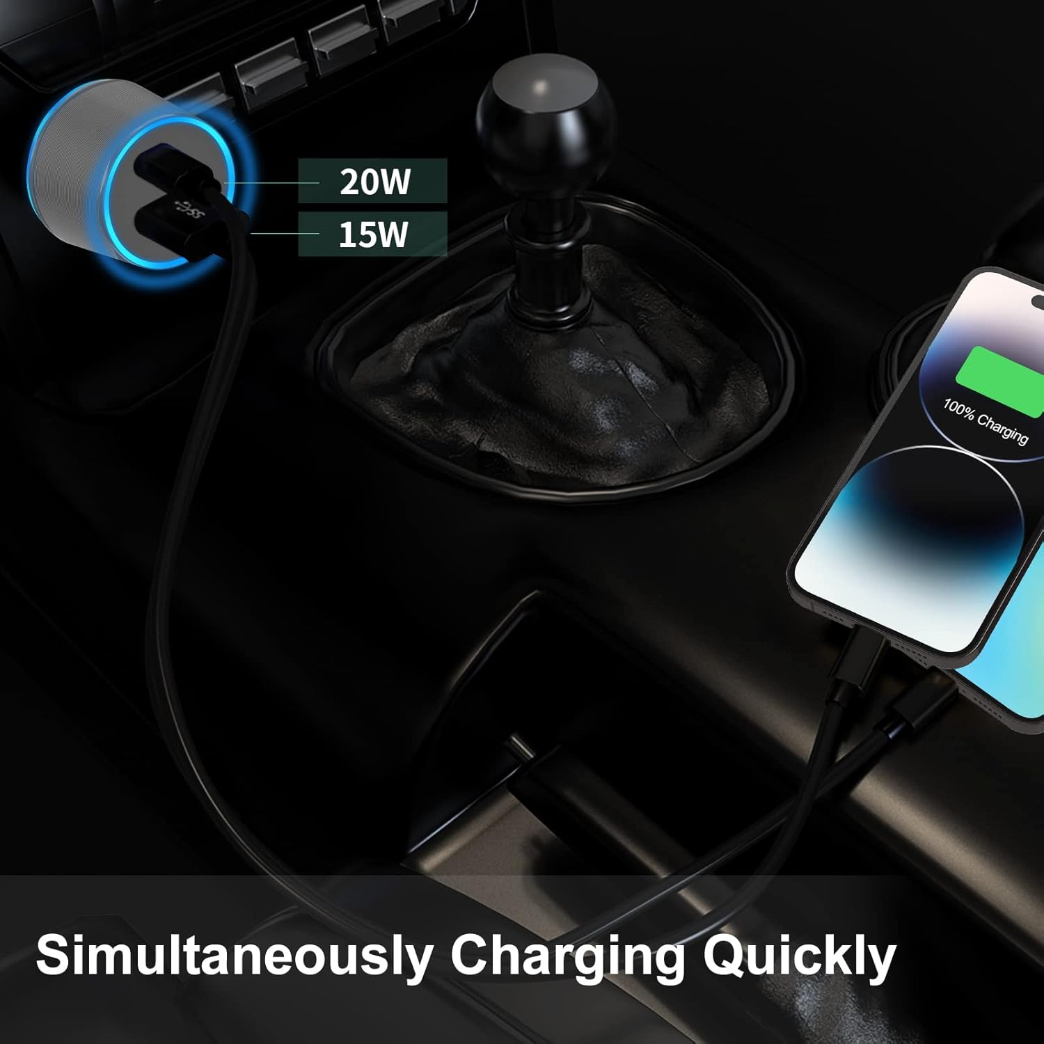 Cluvox 35W USB C Car Charger, 2 Pack Fast Charging Automobile Charger for iPhone 16/15 Plus/Pro/Max/14/13/12/11, Samsung Galaxy S25/S24, 20W Type C+ 15W Dual Ports Cargador Carro Lighter Adapter - Image 5