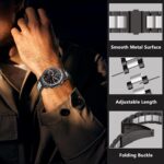 Metal Watch Band for Amazfit T-Rex 3 Band Beautifully Polished Stainless Steel Replacement Strap for Amazfit T-Rex 3 - Black Silver - Image 3