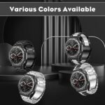 Metal Watch Band for Amazfit T-Rex 3 Band Beautifully Polished Stainless Steel Replacement Strap for Amazfit T-Rex 3 - Black Silver - Image 7