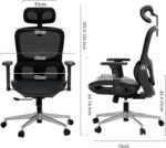 Hbada P2 Pro Ergonomic Office Chair, Office Chair with 3D Lumbar Support, Big and Tall Mesh Chair with 3D Arms, Headrest & Comfortable Seat, Home Office Desk Chair, Black - Image 3