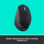 Logitech M720 Triathlon Wireless Mouse, Bluetooth, USB Unifying Receiver, 1000 DPI, 6 Programmable Buttons, 2-Year Battery, Compatible with Laptop, PC, Mac, iPadOS - Black - Image 4
