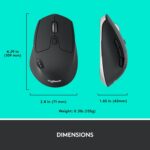 Logitech M720 Triathlon Wireless Mouse, Bluetooth, USB Unifying Receiver, 1000 DPI, 6 Programmable Buttons, 2-Year Battery, Compatible with Laptop, PC, Mac, iPadOS - Black - Image 8