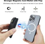 KIHUWEY for MagSafe Wallet Card Holder with Magnetic, Mag Safe Leather RFID Wallet for Series of iPhone 16 15 14 13 12 Pro Max Plus, Fit 6 Cards, Slim, Black - Image 4
