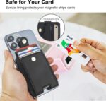 KIHUWEY for MagSafe Wallet Card Holder with Magnetic, Mag Safe Leather RFID Wallet for Series of iPhone 16 15 14 13 12 Pro Max Plus, Fit 6 Cards, Slim, Black - Image 5