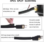 311Pcs Cable Management Organizer Kit 4 Cable Sleeve Split,53Cable Clips 12Cord Clips Holder,22 Cable Ties, 20 Adhesive Wall Cable Tie, 200Fasten Cable Ties for TV Office Home Electronics - Image 4