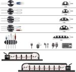 311Pcs Cable Management Organizer Kit 4 Cable Sleeve Split,53Cable Clips 12Cord Clips Holder,22 Cable Ties, 20 Adhesive Wall Cable Tie, 200Fasten Cable Ties for TV Office Home Electronics - Image 5