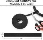 311Pcs Cable Management Organizer Kit 4 Cable Sleeve Split,53Cable Clips 12Cord Clips Holder,22 Cable Ties, 20 Adhesive Wall Cable Tie, 200Fasten Cable Ties for TV Office Home Electronics - Image 6