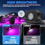 MICTUNING 2025 Upgraded CM RGB LED Rock Lights Kits - 12 Pods Multicolor Neon Light Waterproof Underglow Lighting Kit with APP Control & Flashing & Music Mode - Image 5