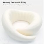 Travel Pillow with Drawstring Bag, Earplugs & Sleeping Mask, Neck Pillow, Memory Foam for Airplanes, 360 Degree Comfort and Breathability, Stowable U-Shaped Round Pillow (Dark Gray) - Image 4