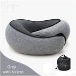 Travel Pillow with Drawstring Bag, Earplugs & Sleeping Mask, Neck Pillow, Memory Foam for Airplanes, 360 Degree Comfort and Breathability, Stowable U-Shaped Round Pillow (Dark Gray) - Image 5