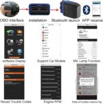 OBD2 Bluetooth 4.0 Scanner Car Code Reader for iPhone iOS Android Windows, Auto ODB2 OBDII Adapter Diagnostic Scan Tool for Check Engine Lights - Image 3