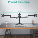 WALI Triple Monitor Stand, Free Standing Three LCD Monitor Fully Adjustable Desk Mount Fits 3 Screens up to 27 inch, 22 lbs Weight Capacity per Arm (MF003), Black - Image 5