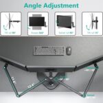 WALI Triple Monitor Stand, Free Standing Three LCD Monitor Fully Adjustable Desk Mount Fits 3 Screens up to 27 inch, 22 lbs Weight Capacity per Arm (MF003), Black - Image 6
