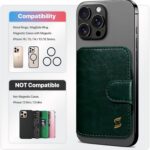 for MagSafe Wallet Magnetic Card Holder for iPhone 16/15/14/13/12, Pro/Max/Plus, RFID Blocking, 5 Slots Fit 7 Cards, 1 ID Window, Slim Luxury Leather Mag Safe Wallet for Women Men, Emerald Green - Image 3