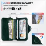 for MagSafe Wallet Magnetic Card Holder for iPhone 16/15/14/13/12, Pro/Max/Plus, RFID Blocking, 5 Slots Fit 7 Cards, 1 ID Window, Slim Luxury Leather Mag Safe Wallet for Women Men, Emerald Green - Image 5