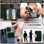 for MagSafe Wallet Magnetic Card Holder for iPhone 16/15/14/13/12, Pro/Max/Plus, RFID Blocking, 5 Slots Fit 7 Cards, 1 ID Window, Slim Luxury Leather Mag Safe Wallet for Women Men, Emerald Green - Image 6