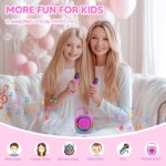 JYPS Mini Karaoke Machine for Kids - Portable Bluetooth Speaker with 2 Wireless Microphones, for Girls Boys Ages 3 4 5 6 7 8 9 10 11 12+, Family Party Toy (Pink-2Mic) - Image 5