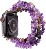 Compatible with Apple Watch Band 44mm 40mm 42mm 38mm, Jewelry Bracelet Natural Stone Beaded iWatch Bands Strap Replacement Wristband Watchbands for Iwatch Series SE/6/5/4/3/2/1 - Image 3