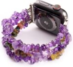 Compatible with Apple Watch Band 44mm 40mm 42mm 38mm, Jewelry Bracelet Natural Stone Beaded iWatch Bands Strap Replacement Wristband Watchbands for Iwatch Series SE/6/5/4/3/2/1 - Image 4