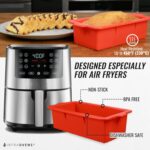 Air Fryer Silicone Loaf Pans for Baking, Non-Stick Bread Cake Pan, 7.5 inch Airfryer Bakeware Sets, Meatloaf Brownie Corn, Fits Instant Pot, Ninja Foodi, Cosori, Chefman, Power XL, Dash, BPA Free - Image 3