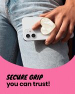OnTheGrip Cute Natural Seashell Design Heart Shape Collapsible Mobile Phone Grip Stand Holder for Smartphone Tablet Cell Phone Accessory (Magnetic Type, Crème) - Image 6