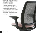 Steelcase Series 2 Office Chair - Ergonomic Work Chair with Wheels for Carpet - with Back Support, Weight-Activated Adjustment & Arm Support - Adjustable Rolling Chairs for Desk - Pink Lemonade - Image 3