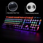 Camiysn Typewriter Style Mechanical Gaming Keyboard, Black Retro Punk Gaming Keyboard with RGB Backlit, 104 Keys Blue Switch Wired Cute Keyboard, Round Keycaps for Windows/Mac/PC - Image 7