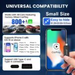 CarlinKit Wireless CarPlay Adapter 2025 with OEM Wired CarPlay, Plug & Play/Auto-Connect/for USB-A & Type-C Dual Port Cars, Support Online Upgrade Wireless Dongle - Image 5
