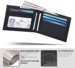 Slim Leather Wallet for Men - RFID Blocking Slim Minimalist Front Pocket - Thin & Stylish with ID Window, Gift For Men - Image 4