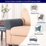 Premium Polyester Sofa Arm Cover, Scratch Resistant Protector Covers,Elastic Armrest Covers for Square/Curved/Sloping Couch Armrests, 2Pcs - Image 5