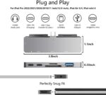 iPad Pro M4/M2/M1 13/11/12.9, iPad Air 5, 7 in 1 Adapter - 4K 60Hz HDMI, 3.5mm Headphone Jack, USB3.0, USB C PD Charging & Data, SD/Micro SD Card Reader - Image 3