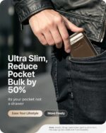 Claasico MagSafe Wallet for Men | RFID Blocking Slim Leather Card Holder with Pop-Up Mechanism | Ultra-Thin, Magnetic Design, Front Pocket Wallet, Compatible with MagSafe iPhone Models - Image 7